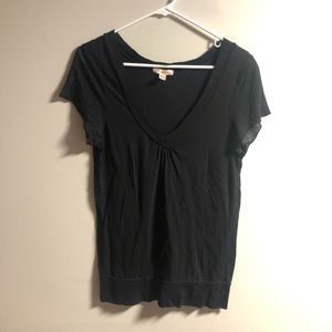 Black flowy deep V V-neck dressy top